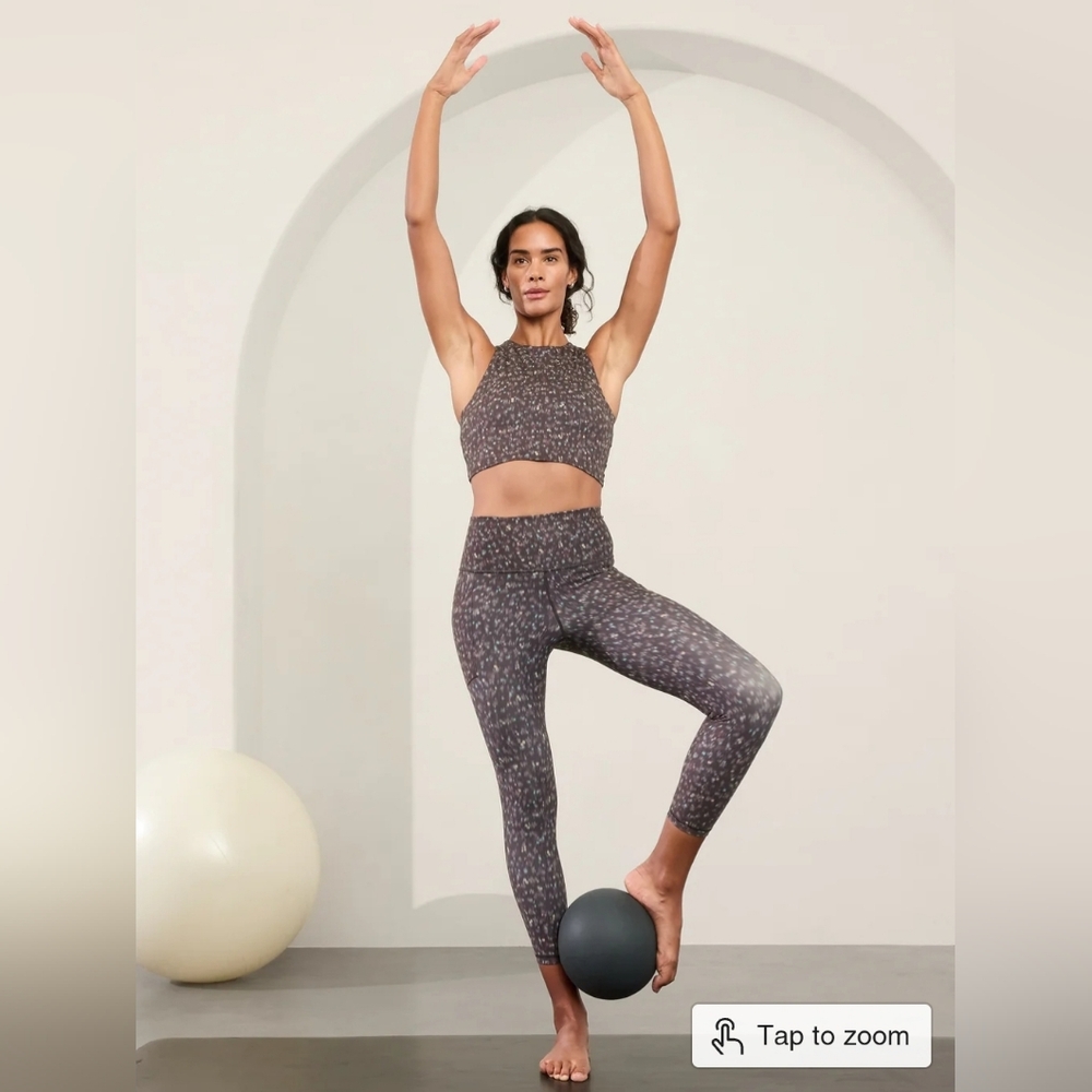 NWT Athleta Bridget Abstract GreySalutation Stash High Rise 7/8 Legging Size S/P